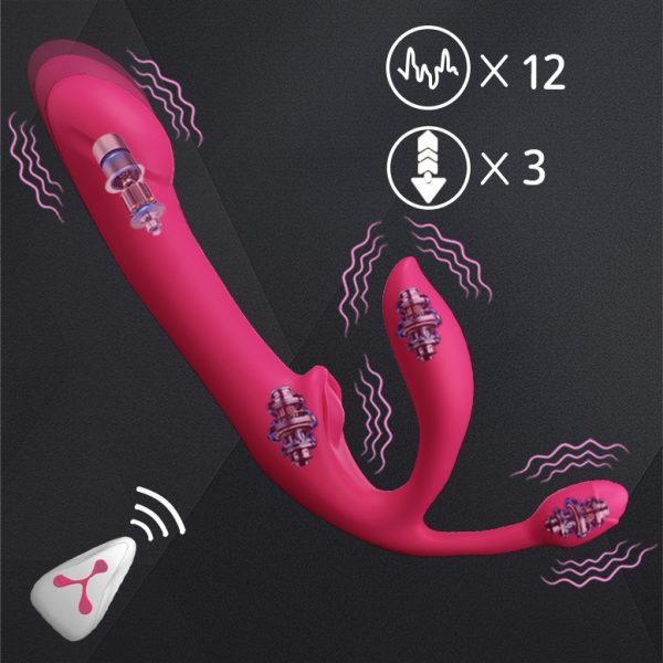 OEM Sex toys manufacturer Realistic Three-Headed Vibration Dildo Lesbian Toy