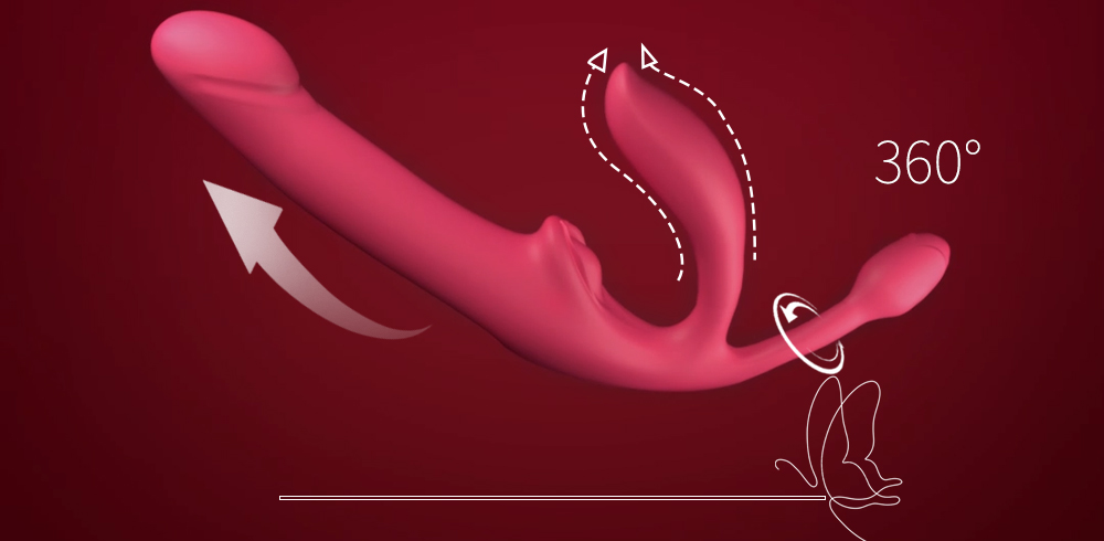 OEM Sex toys manufacturer Realistic Three-Headed Vibration Dildo Lesbian title=