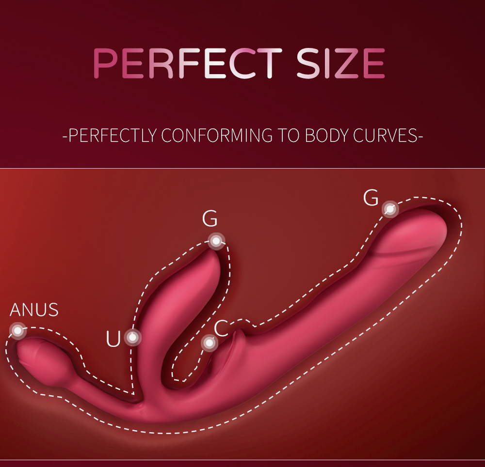 OEM Sex toys manufacturer Realistic Three-Headed Vibration Dildo Lesbian Toy