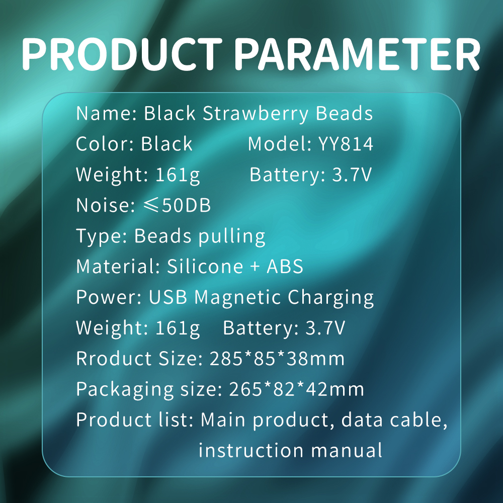 Black Strawberry Bead Vibrating Anal Beads OEM factory supplier