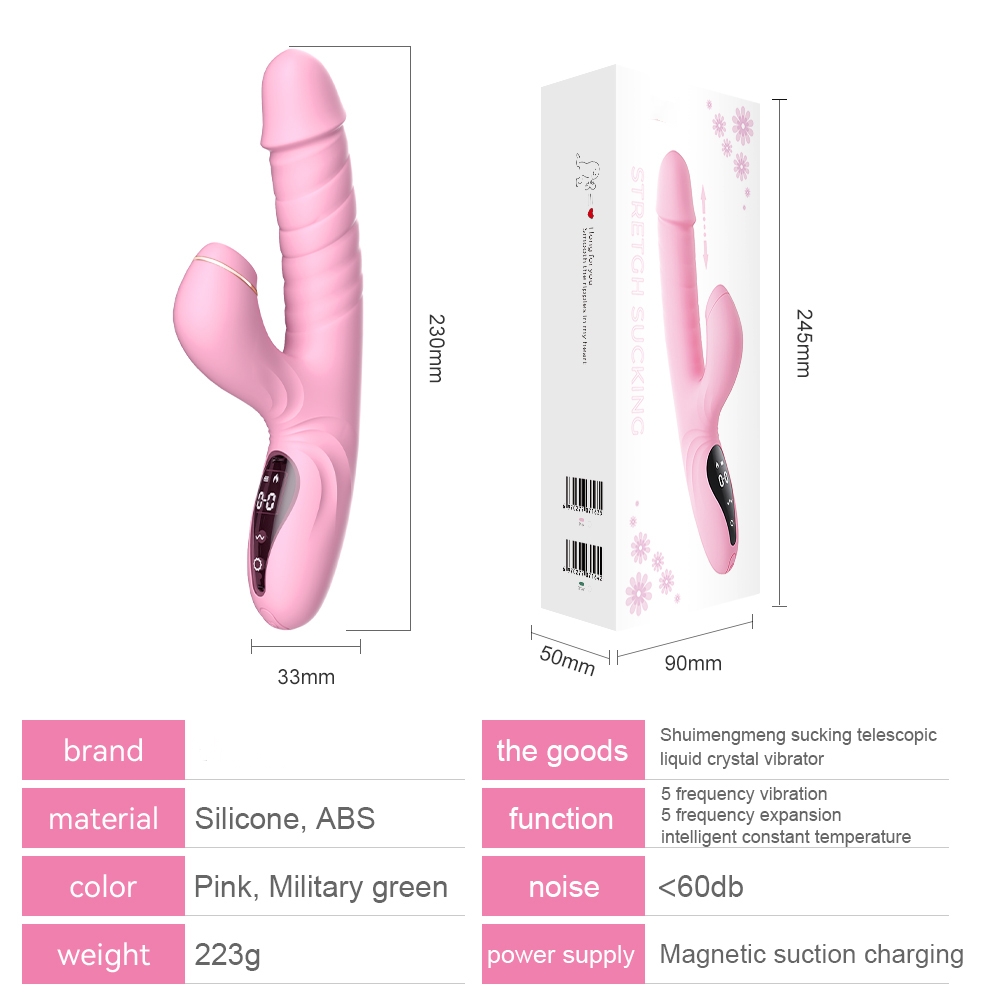 Sucking and Lick Telescopic Liquid Crystal Vibrator manufacturer miss joe's toys