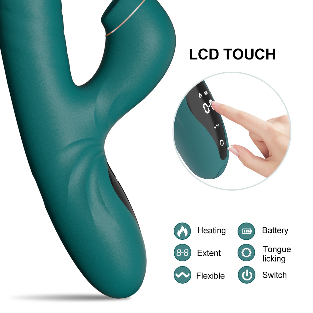 Sucking and Lick Telescopic Liquid Crystal Vibrator manufacturer miss joe's toys