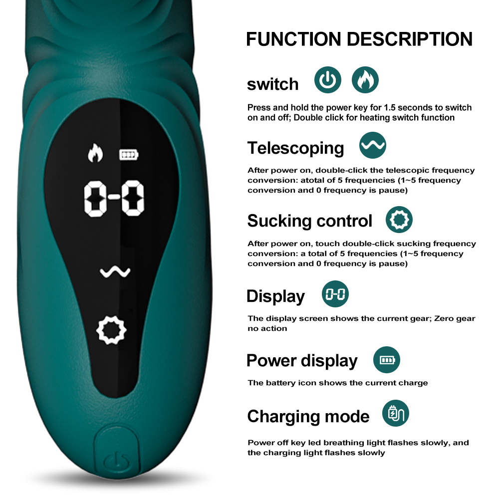 Sucking and Lick Telescopic Liquid Crystal Vibrator manufacturer miss joe's toys