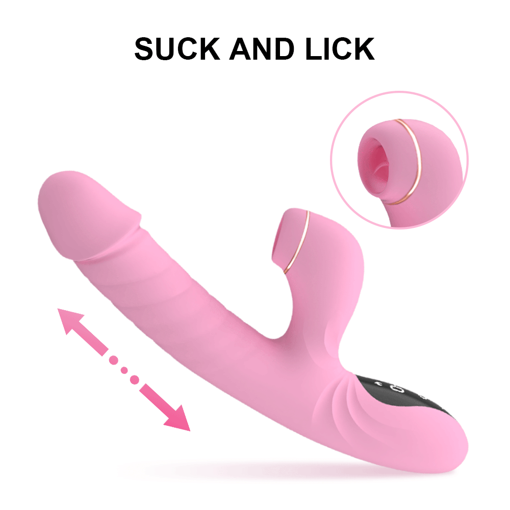Sucking and Lick Telescopic Liquid Crystal Vibrator manufacturer miss joe's toys